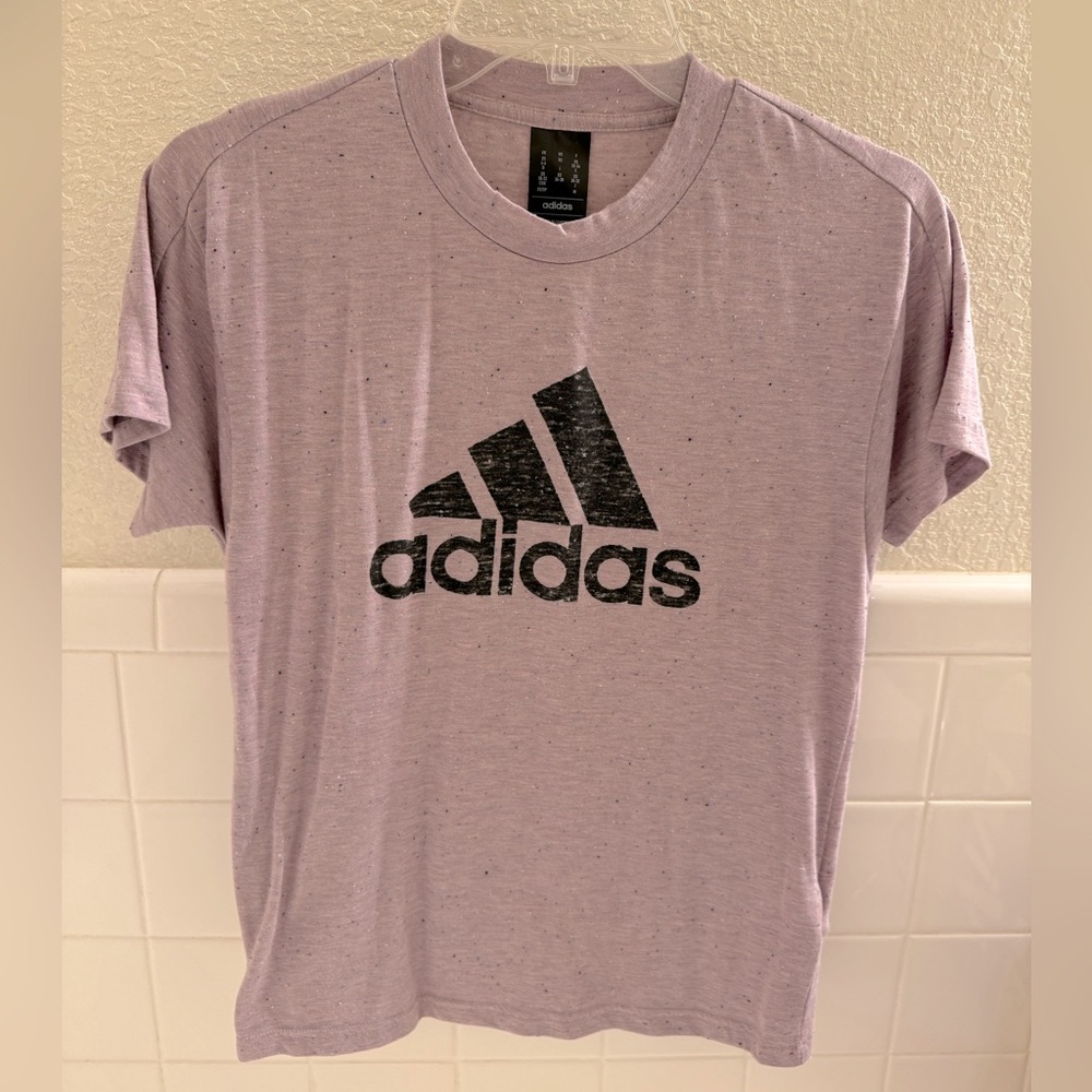 Women’s Adidas purple lavender speckled t shirt
